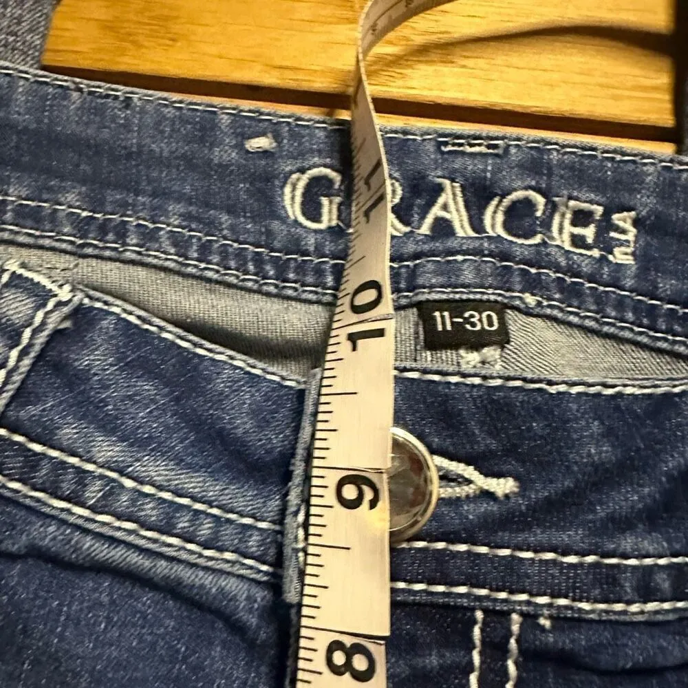 Grace in LA embellished jeans 11/30 Blue Size undefined - Image 8