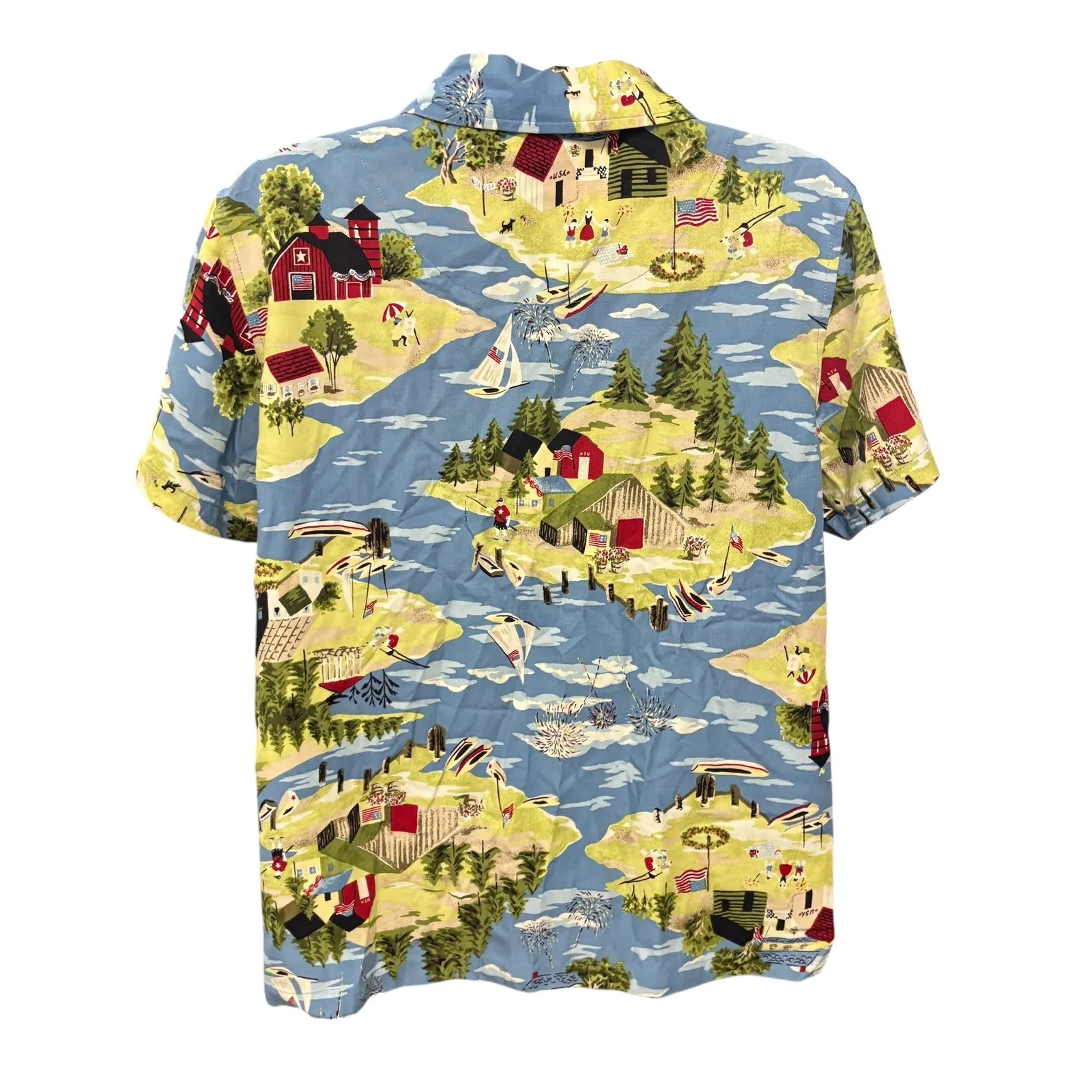 Crazy Horse Liz Claiborne Patriotic Americana Button‎ Up Shirt Petite - Image 2