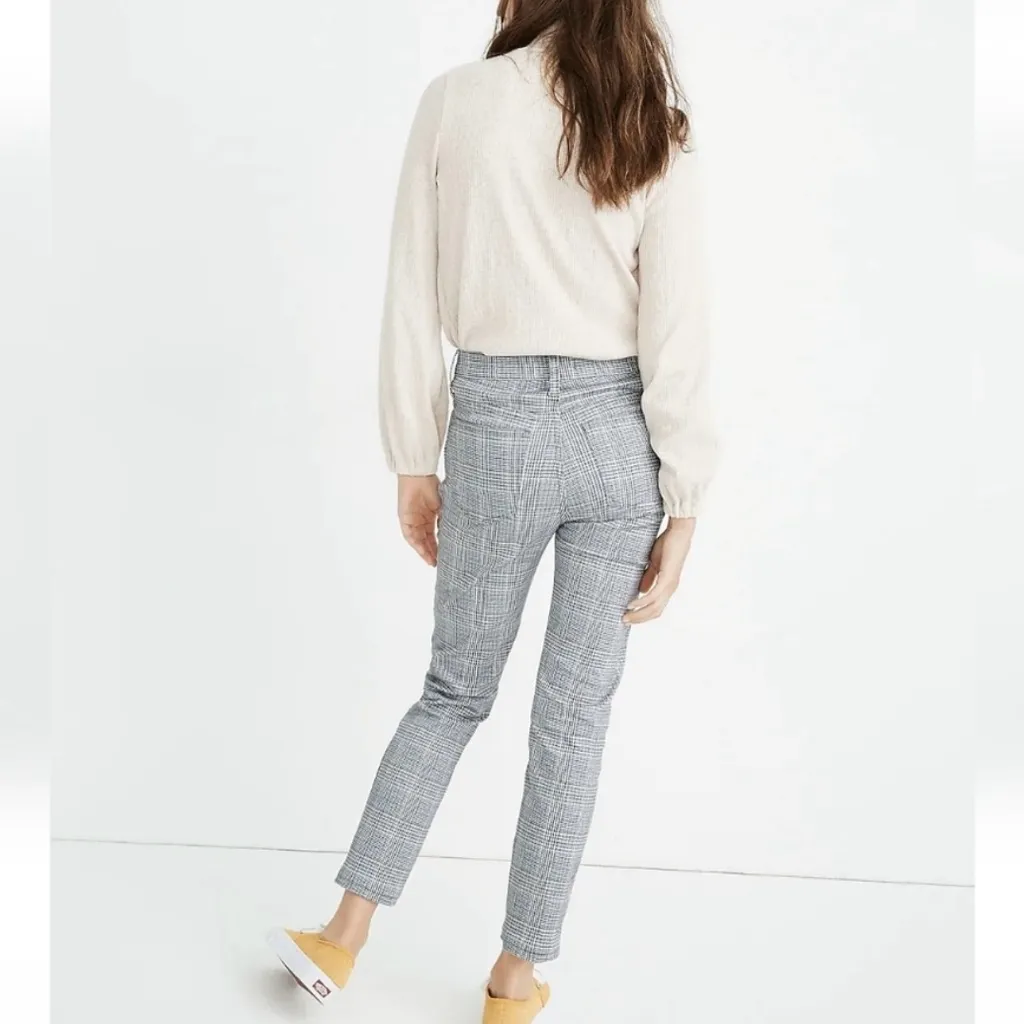 Madewell Glen Plaid Preppy Fisherman Academia Quiet Luxury Stovepipe Jeans 28 - Image 3