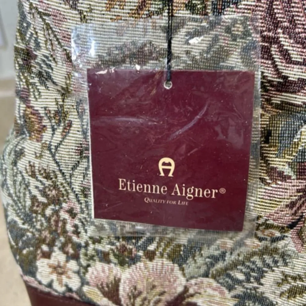 Etienne Aigner Genuine Leather Trim Magnetic Snap Multicolor Crossbody Bag - New - Image 5