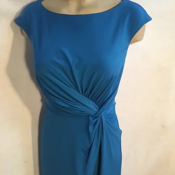 Boston Proper Blue Short Sleeve Twist Tie Waist Muse Dress 4 NEW - Image 4