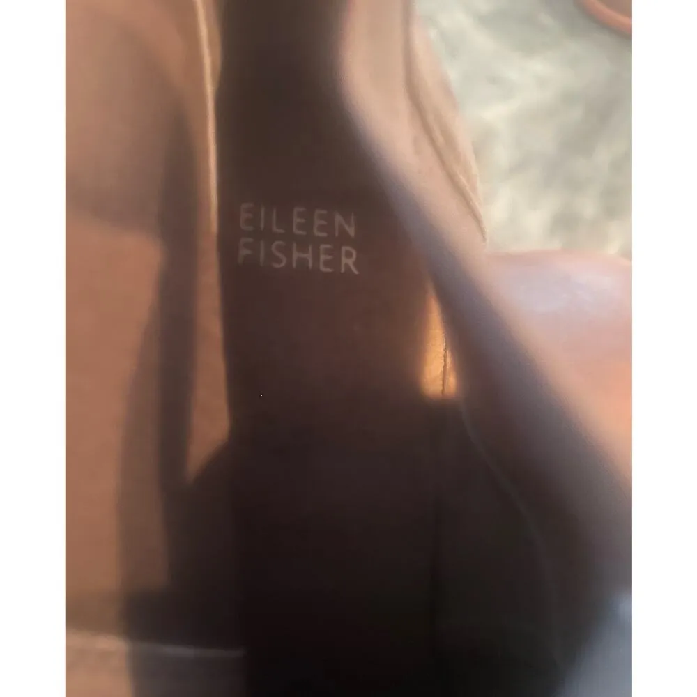 Eileen Fisher Vero Cuoio Brown All Leather Booties, S53 - Image 8