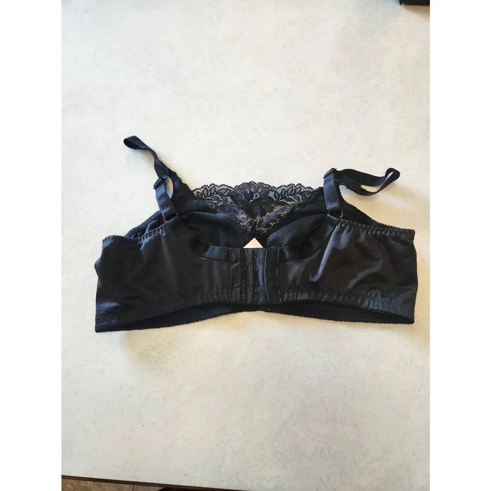 Trulife Jessica Cami Style Lace Accent Mastectomy Bra Size 42D B4019 Black - Image 2