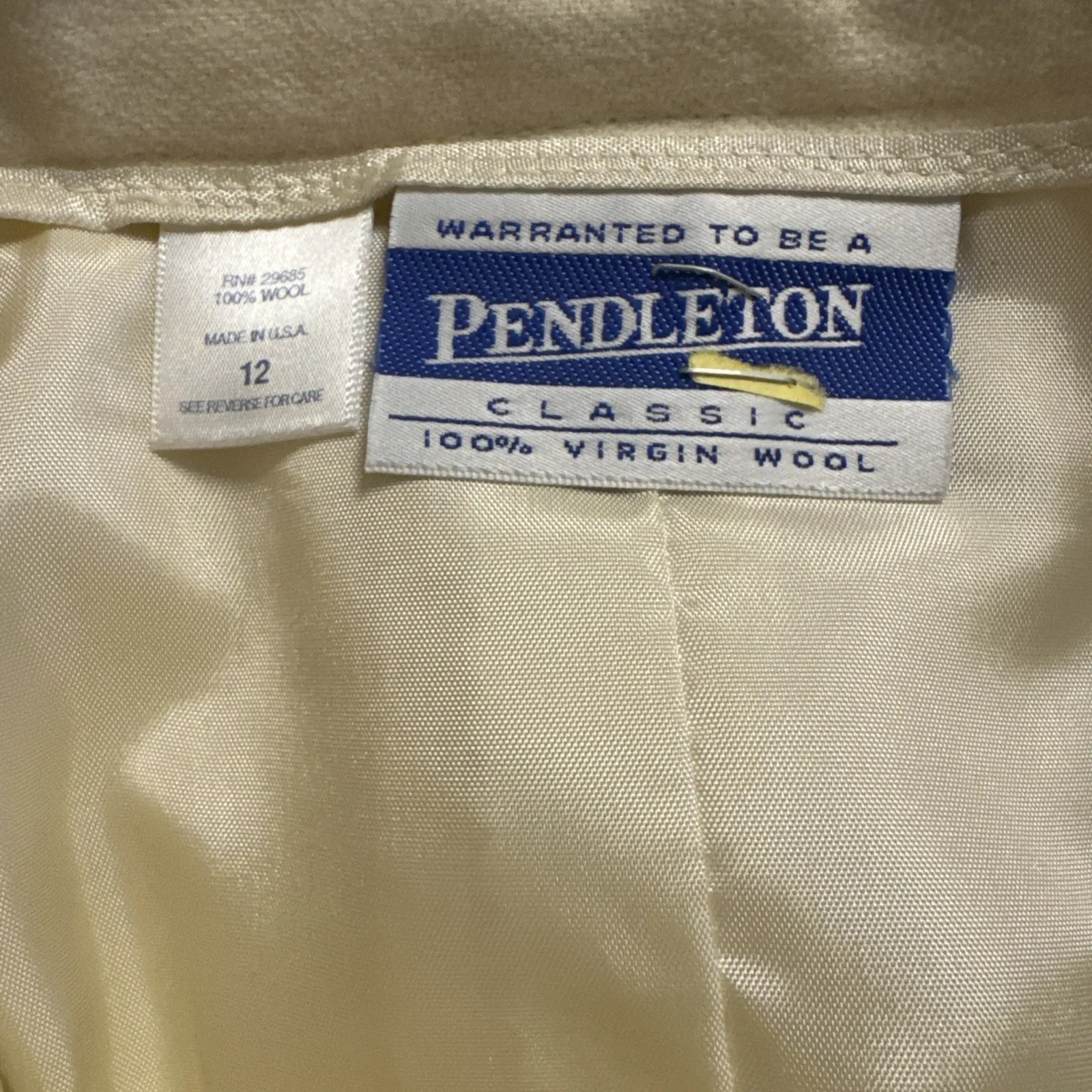 Pendleton Skirt Women's Size 12 Pencil Straight Cream Lined 100% Virgin Wool - Image 9
