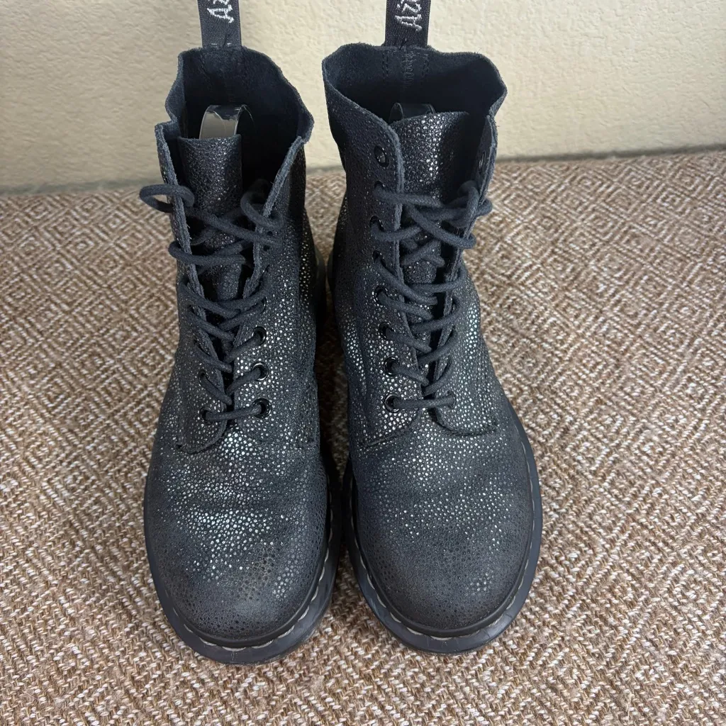 Dr Doc Martens Boots Womens SZ 7 EU 38 Pascal Black Leather Goth Grunge Punk - Image 5