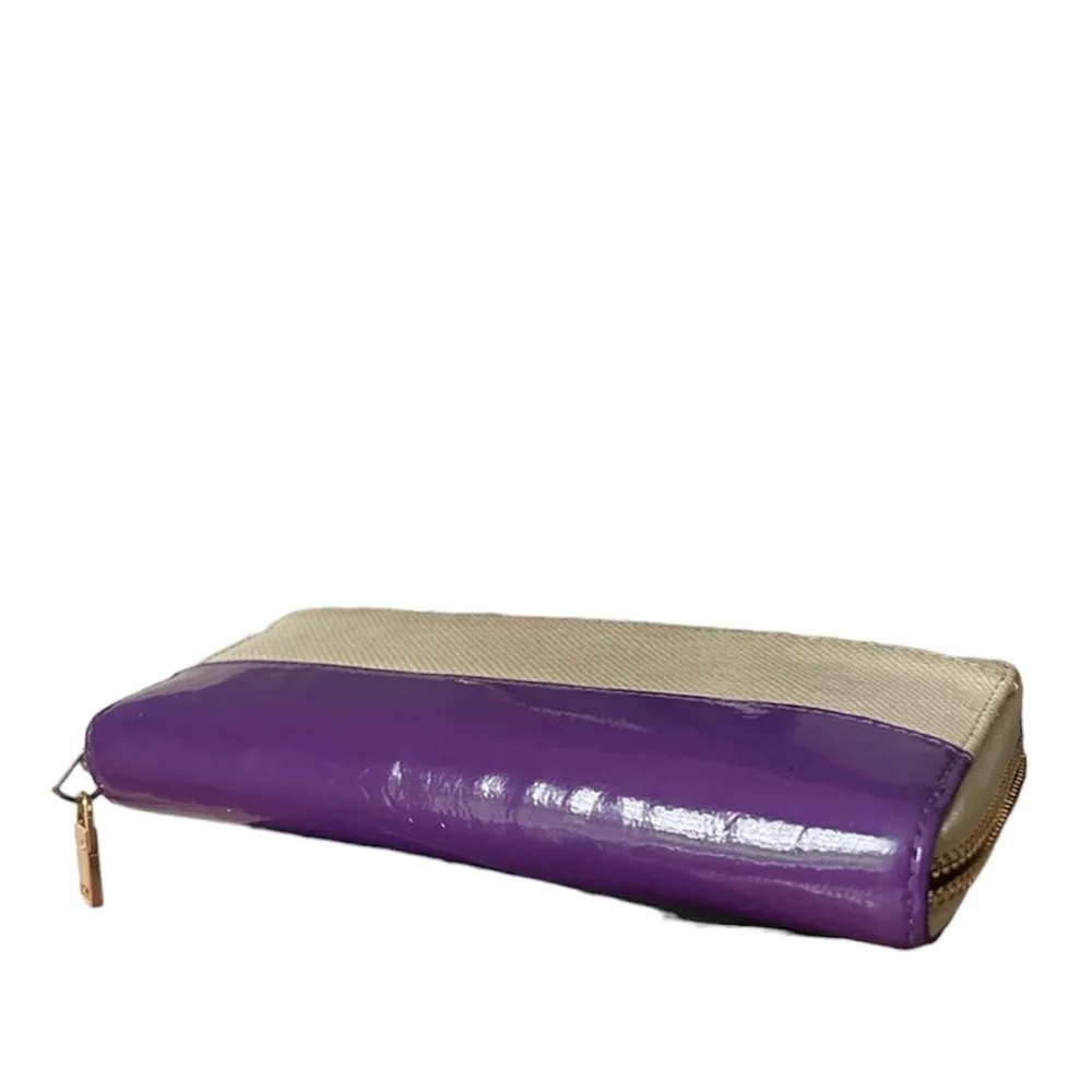 Kate Spade Palm Groves Wallet Trimmed with Purple Patent Leather - Image 4