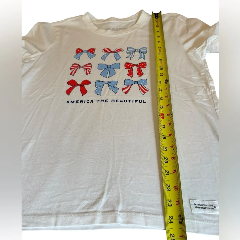 Life Is Good America the Beautiful Bows Short Sleeve Crusher Tee Womens Medium - Image 7