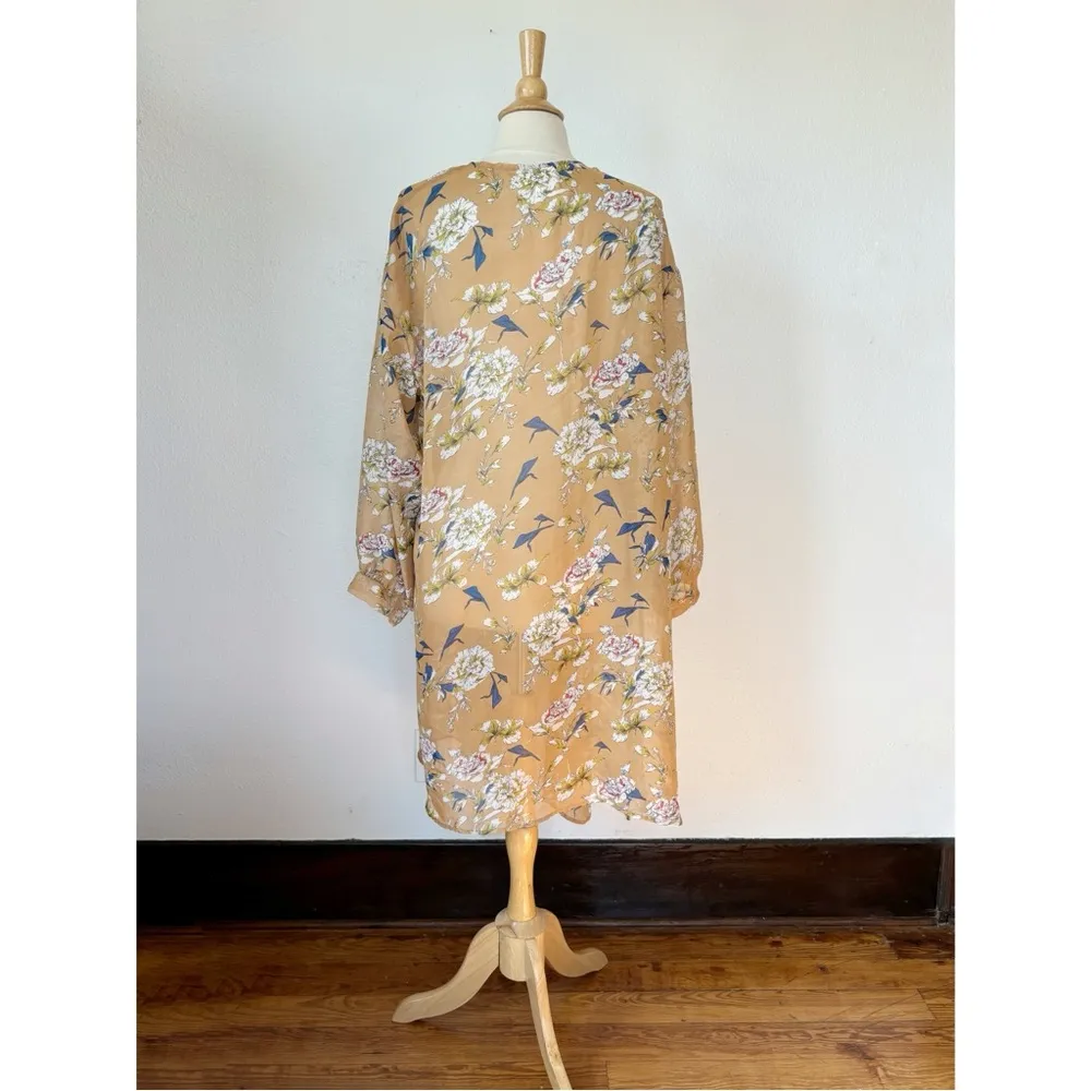 Floral Long Sleeve Sheer Open Front Kimono Duster - Image 6