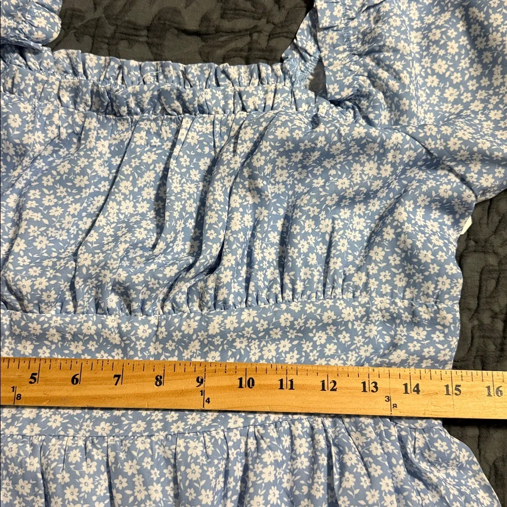 ALTAR’D STATE women’s XL cinched elastic bust tiered lined dress puff sleeves - Image 5