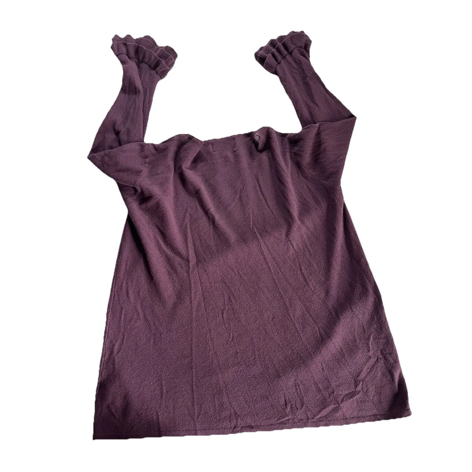 Absolutely  Joon Ruffle Detail Pullover 2x Waffle Knit Pullover - Image 3