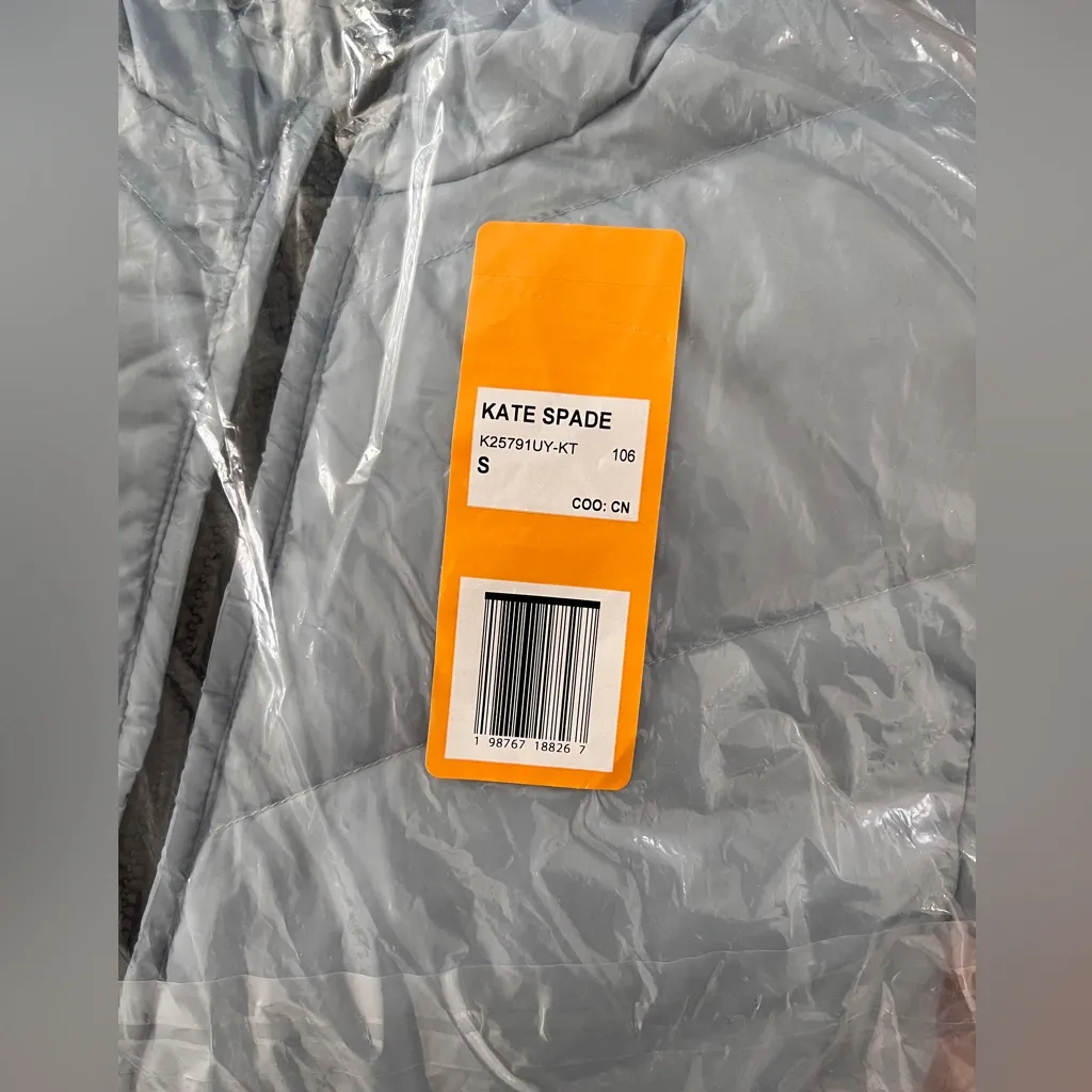 Kate Spade Women's Sky Blue Puffer Jacket S - Image 4