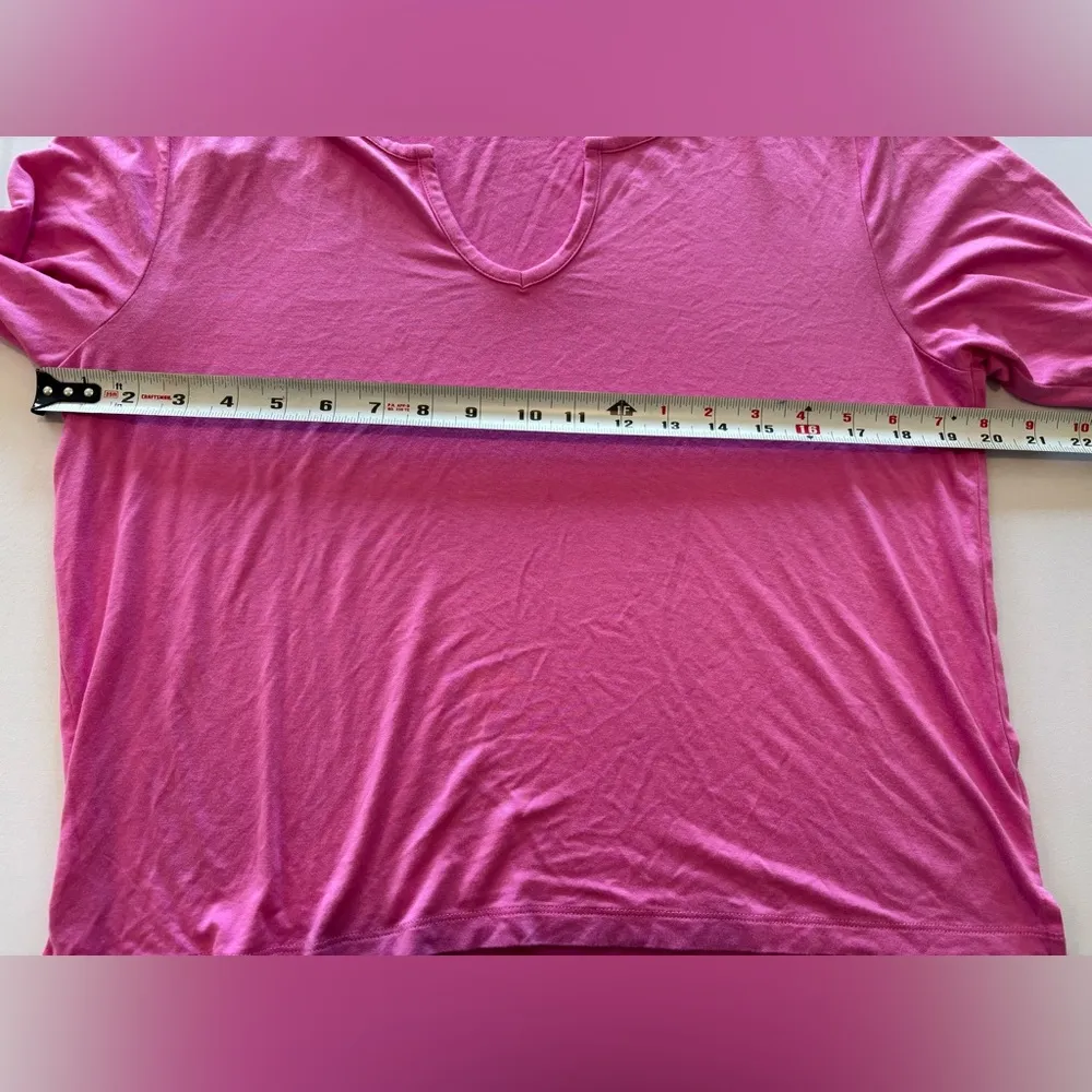 AERIE V Neck Lounge Super Soft Long Sleeve T-shirt Pink Size Large NWT - Image 5