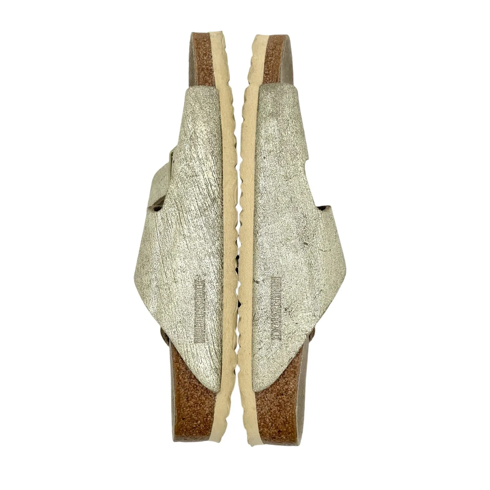 Birkenstock Arizona Sandal Washed Metallic Cream Gold Crackle Neutral Size EU 41 - Image 4