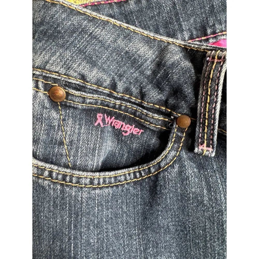 Women's Wrangler Breast Cancer Awareness Jeans Size 7/8 x 35, Bootcut Midrise - Image 6