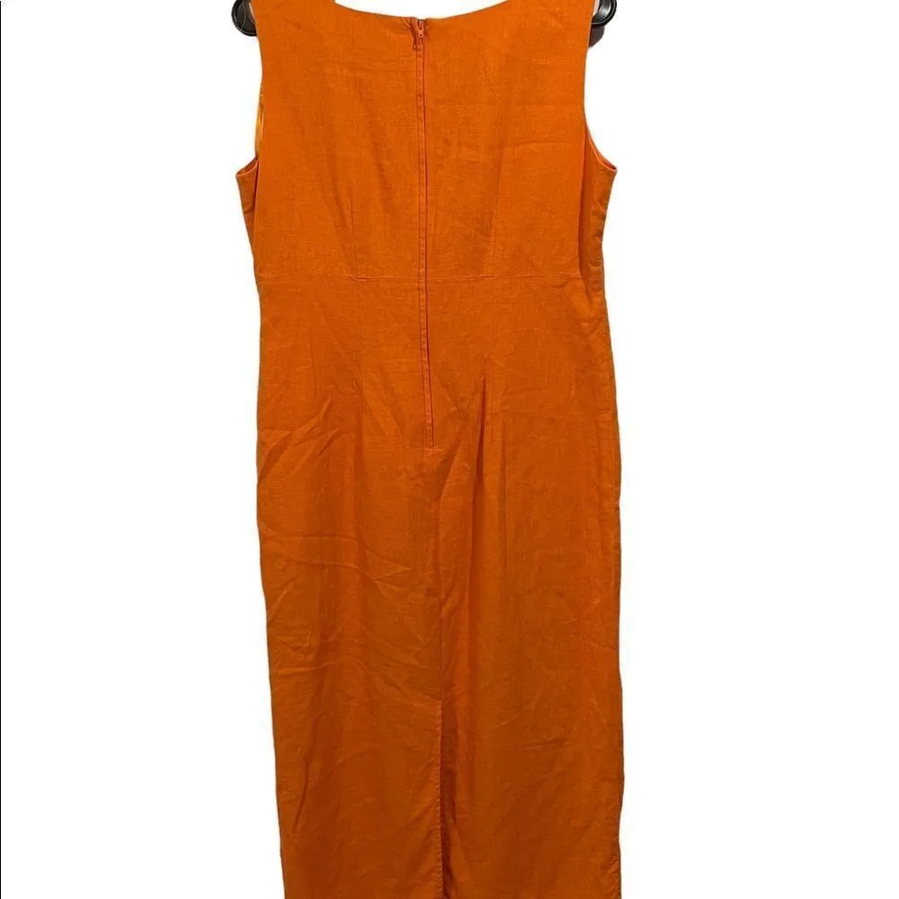 Vintage Sag Harbor Linen 2 Piece Set Tangerine Eclectic Hippie Swirl Shirt Dress - Image 10