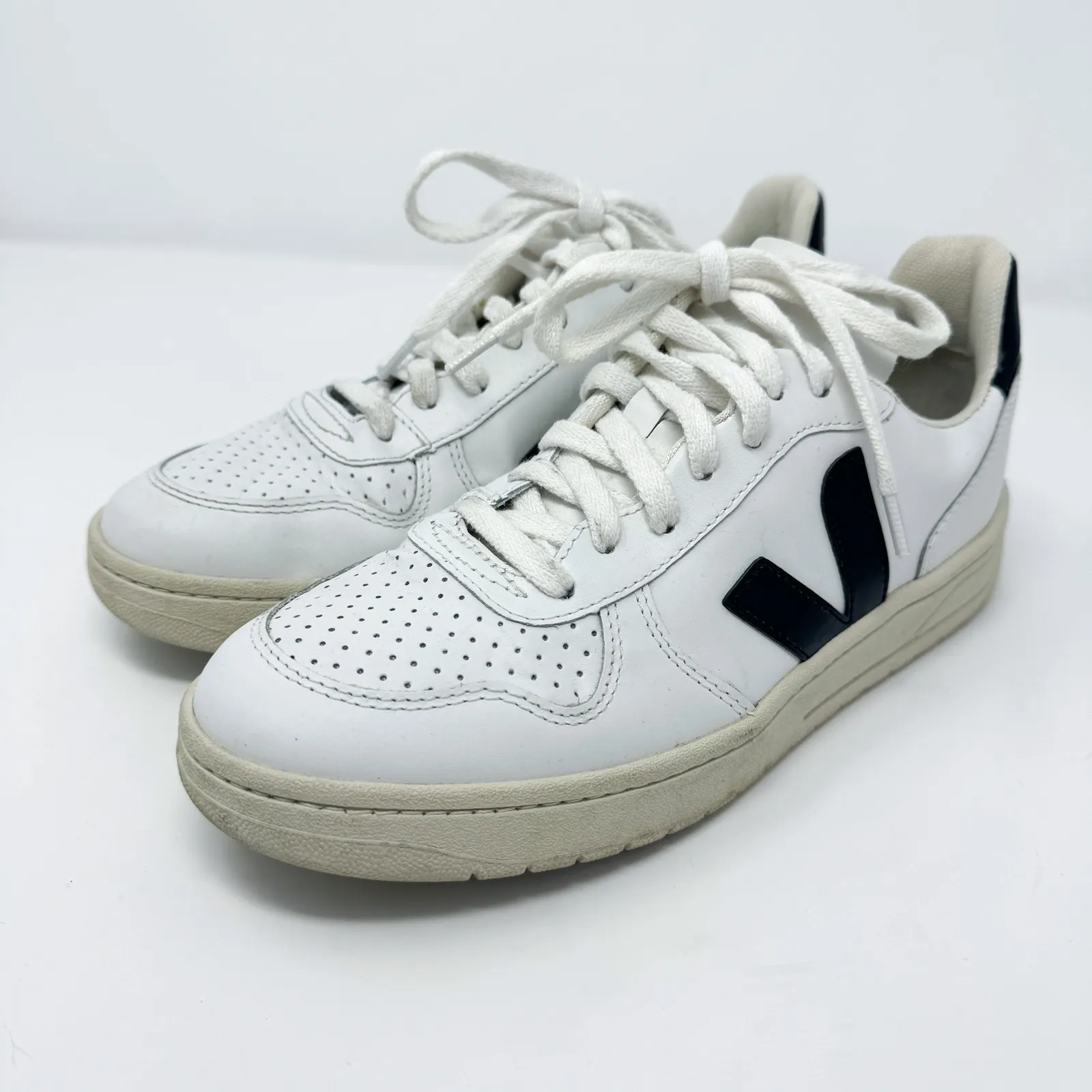 Veja V-10 White & Black Sneakers - Image 3