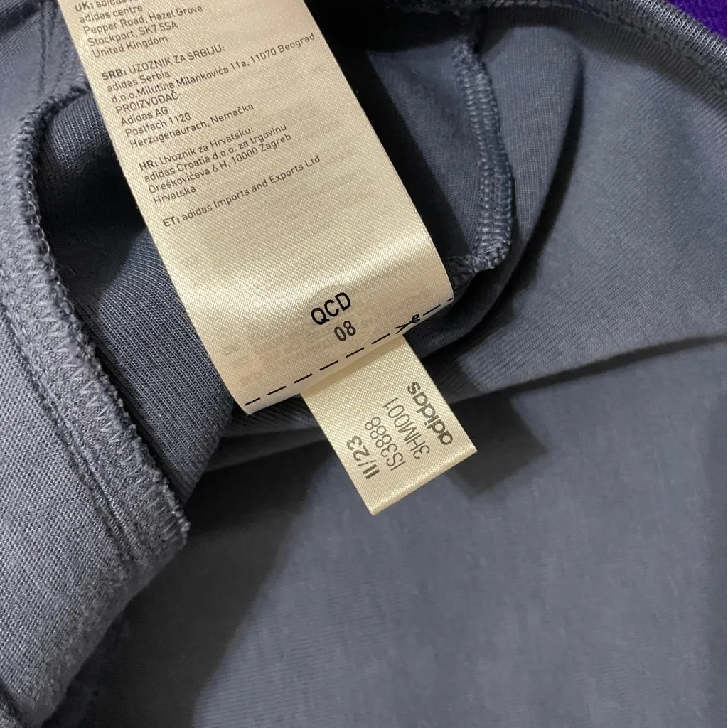 Adidas Blue Future Icons 3 strip crop top womens hoodie sz M - Image 6