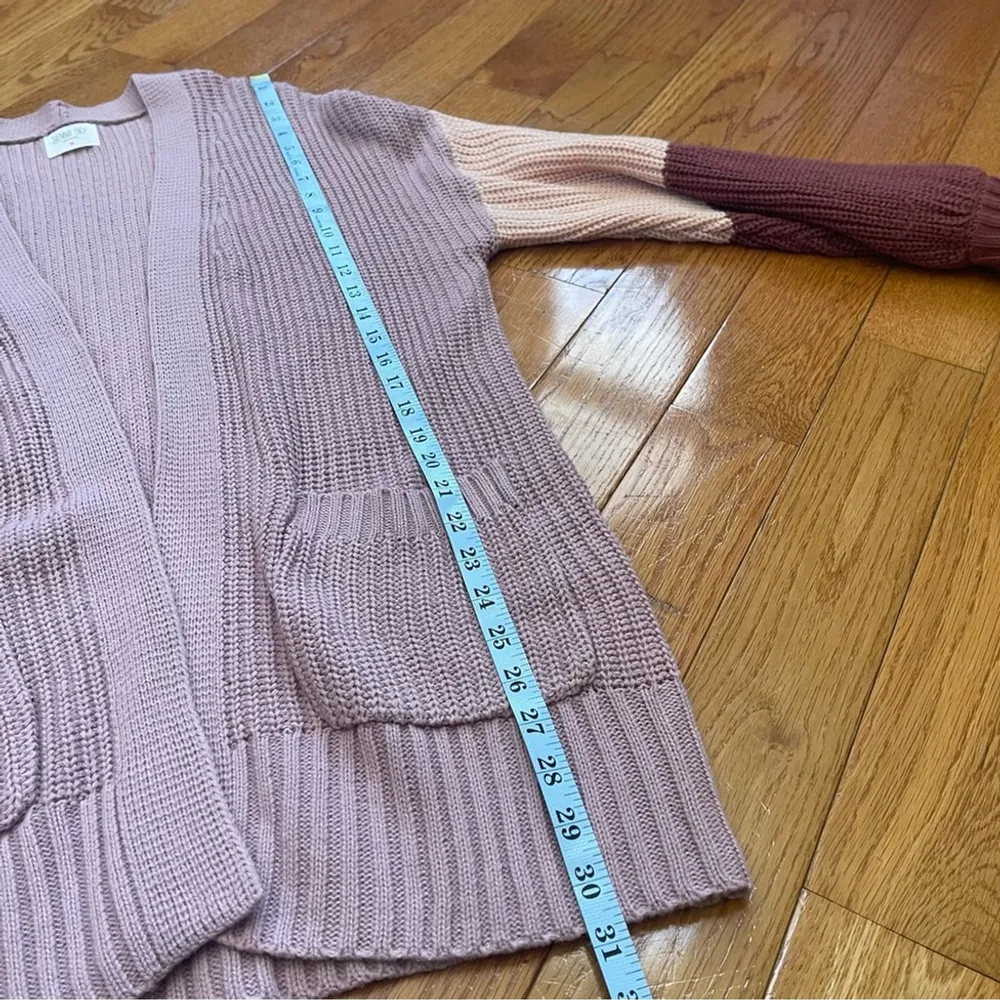 Sienna Sky Oversized Tricolor Cardigan Women’s Size M Open Front Shades Of Pink - Image 11