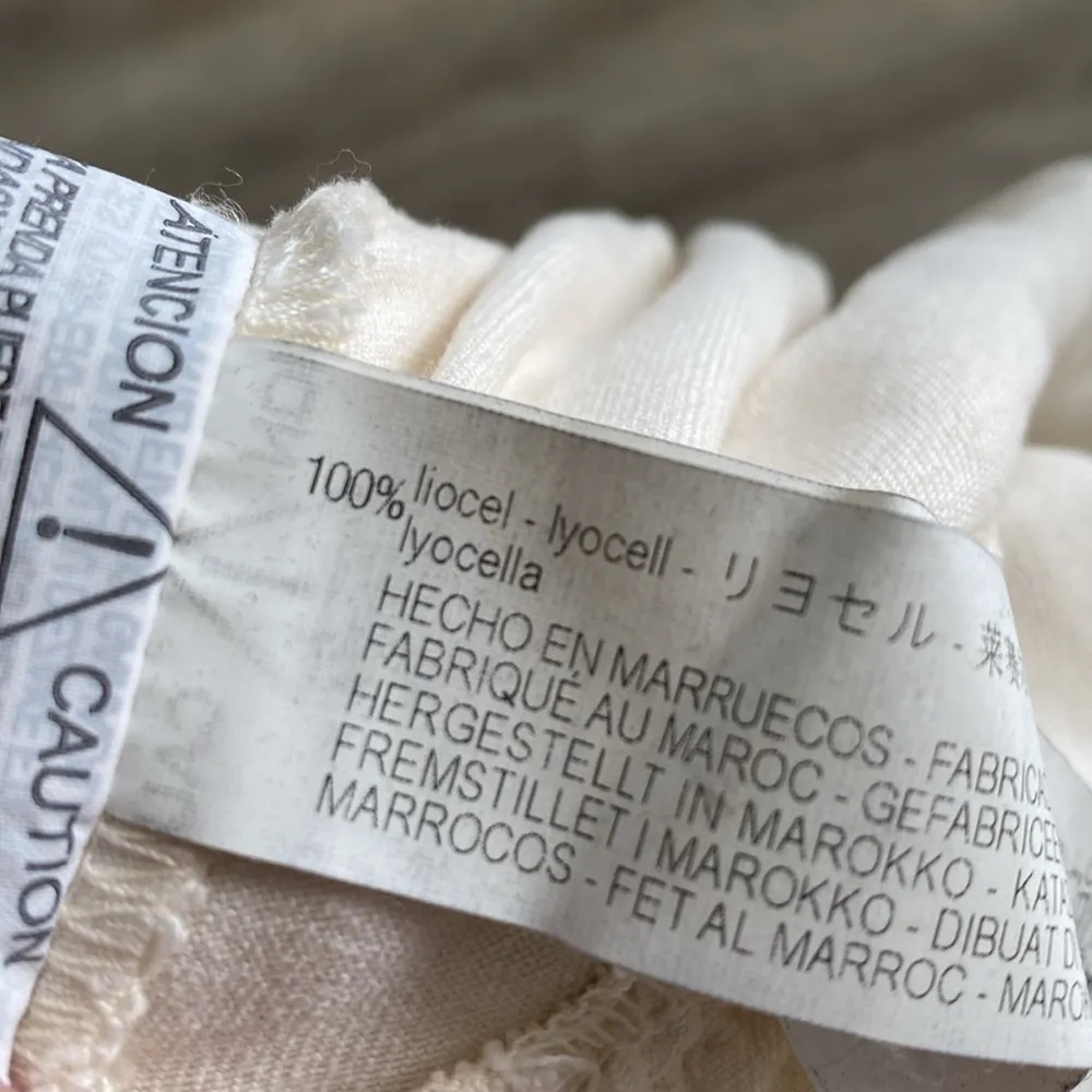 poplin long collared shirt dress tiered cream ivory ecru 3/4 sleeve large - Image 7