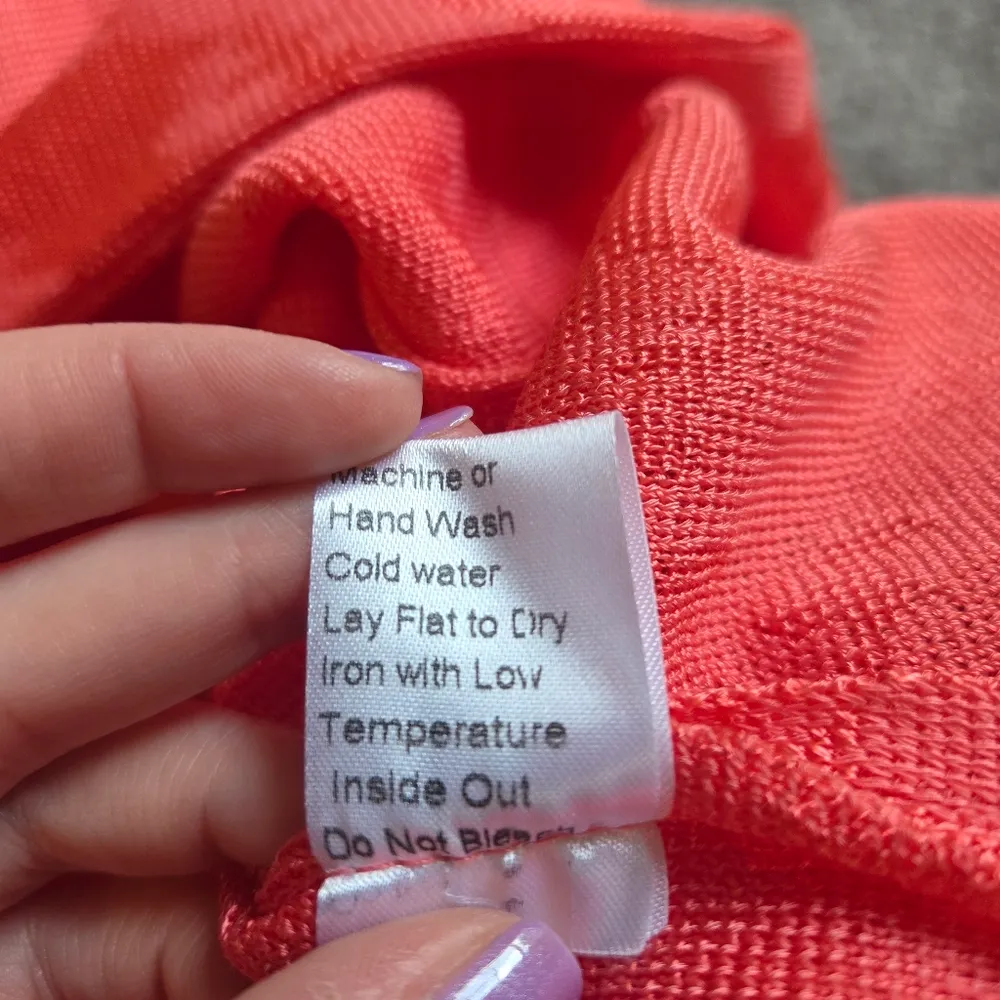 Misook Bright Peach Sweater Jacket - Image 11