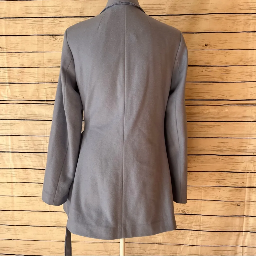 Banana Republic Mario Bullucci Sky Blue Italian Wool Melton Wrap
Tie Pea Coat - Image 6