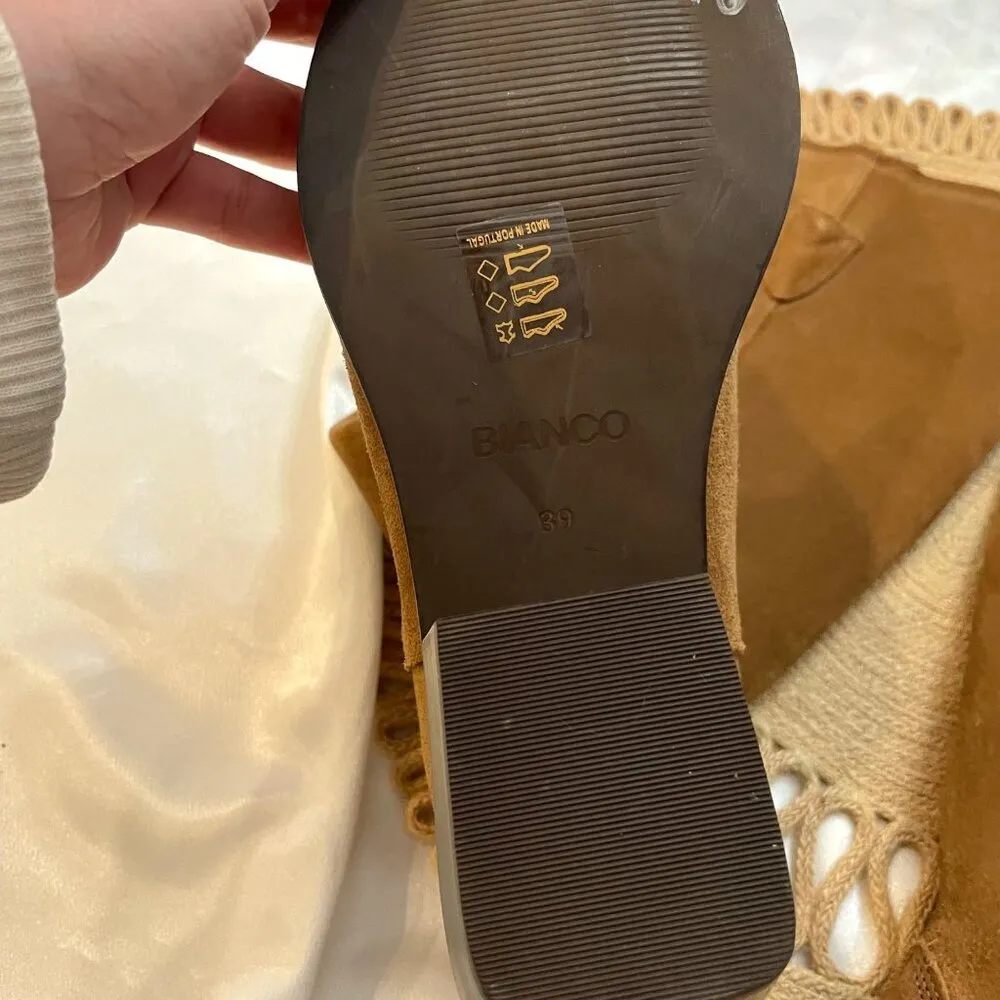 Bianco Biamona Western Boot High Suede Camel Brown Size 39 Tan - Image 6