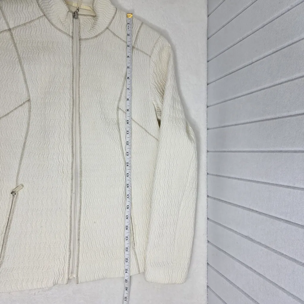 PENDLETON Vintage ZIP Up Front Cream Textured LINED JACKET Size S - Image 8