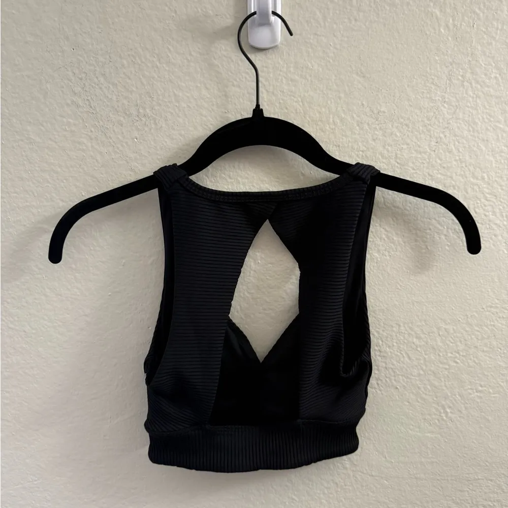 Year Of Ours Black Ribbed Sports Bra Womens XS Revolve Athletic Running - Image 6