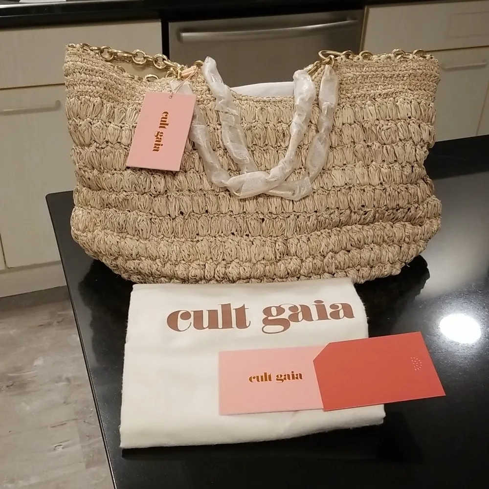 💕CULT GAIA💕 Naima Tote Bag Woven Raffia ~ Off White NWT - Image 11