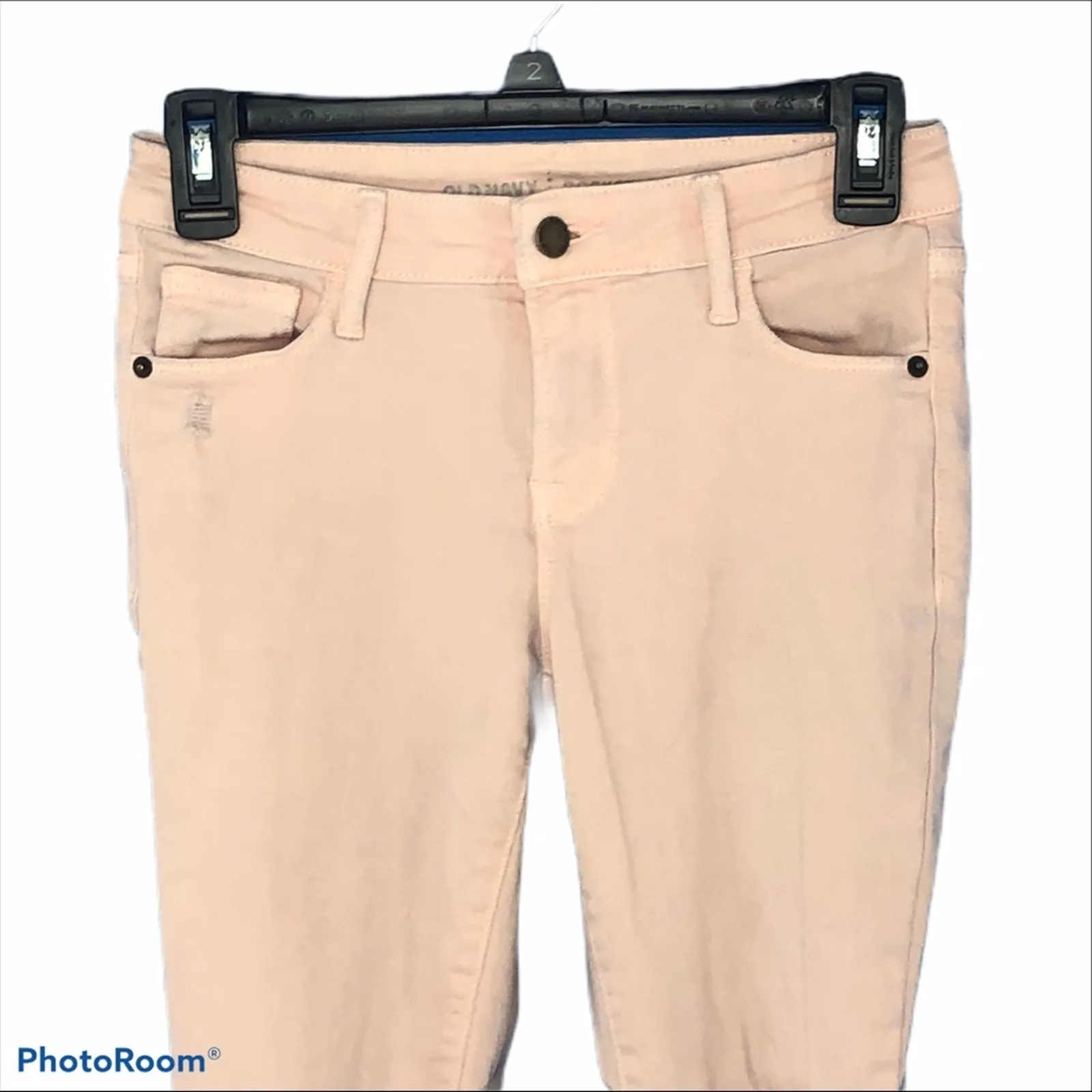 Old Navy Rockstar Skinny Jeans | Size 0 Distressed Pink Mid-Rise Denim - Image 4