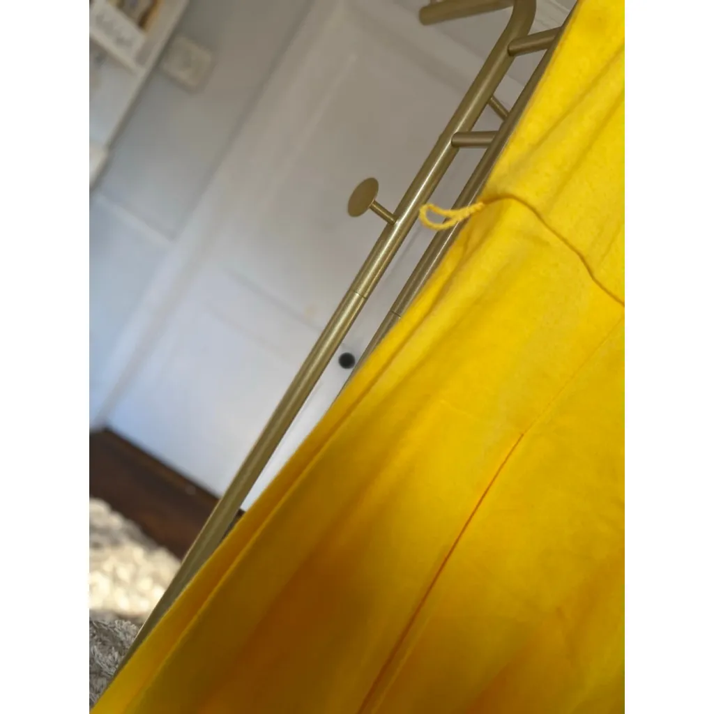 Vintage London Style Collection Yellow Lace Panel Midi Dress Coquette Cottage - Image 10