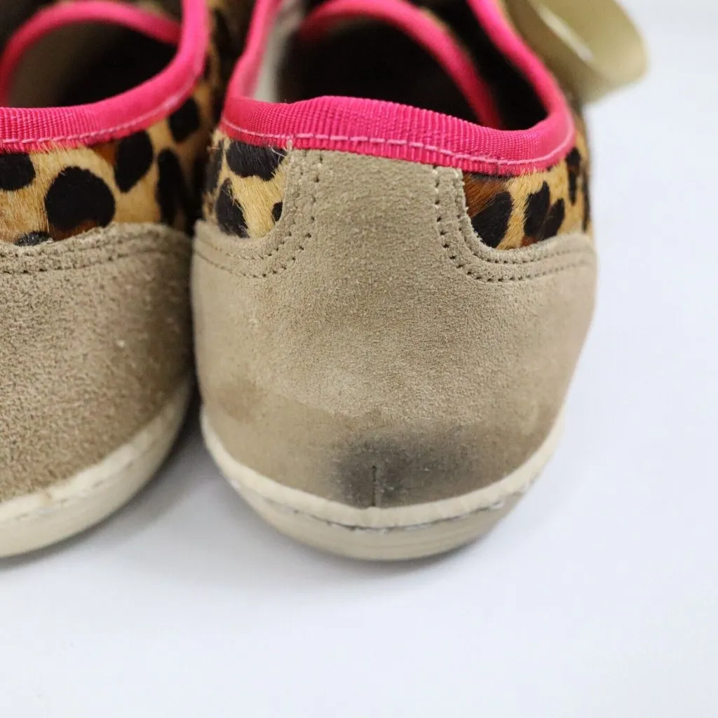 London Sole Jane Winkworth Cheetah Hair Studded Sneakers Big Bow Size 40‎ US 9.5 Brown - Image 6