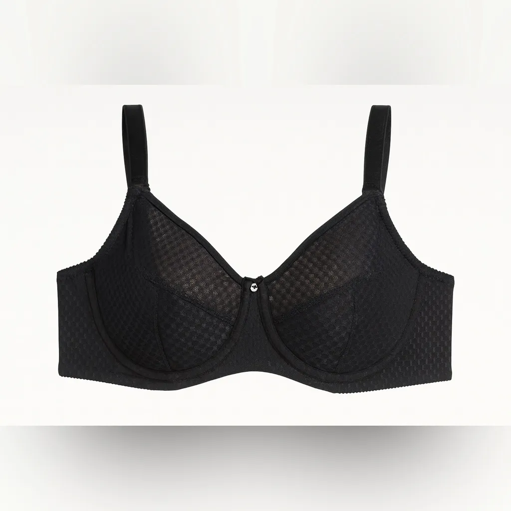 Chantelle  Black Underwire Bra – Sheer Mesh Pattern - Image 2
