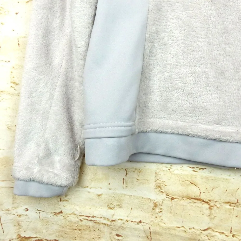 Eddie Bauer 365 Plush Jacket Womens White Blue M Fleece Wind Cutter Zip Hooded - Image 12