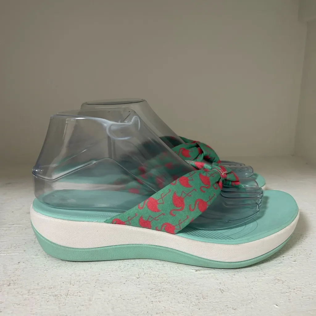 Clarks Aqua and Pink Sandals - Image 5