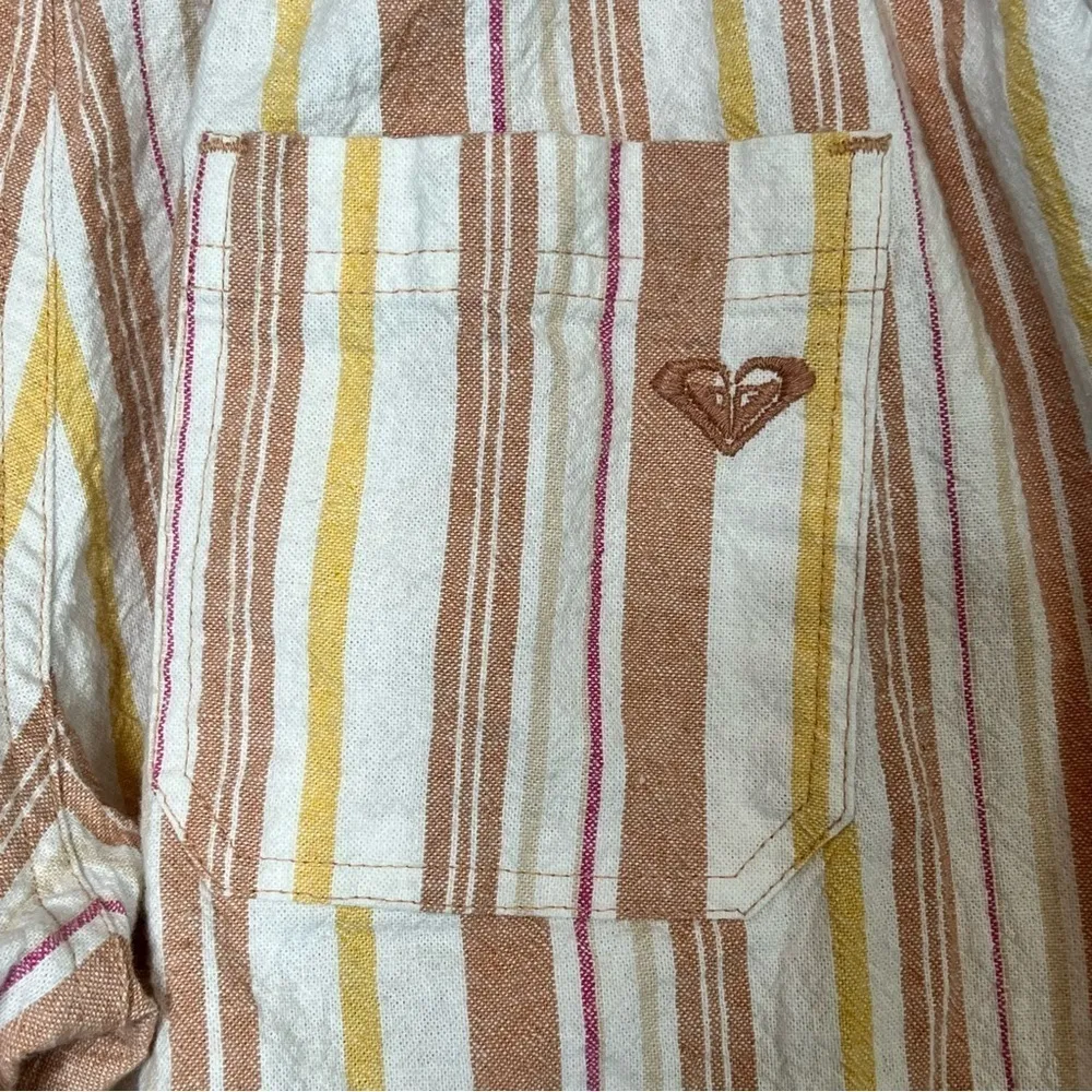 Roxy Striped Straight Leg Palazzo Pants Drawstring Beach Vacation Size Medium - Image 5