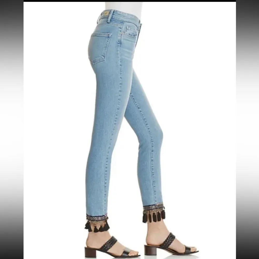 PAIGE jacqueline straight bex embellished cropped ankle jeans size 27 - Image 2