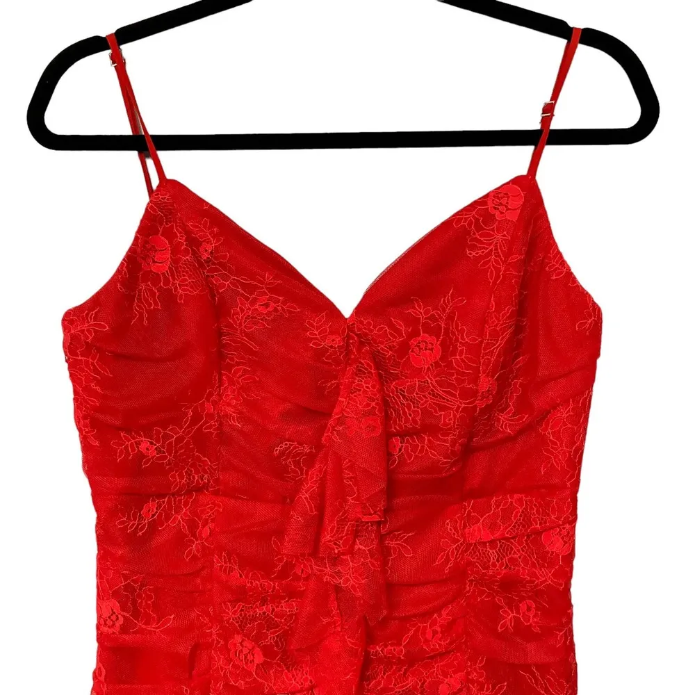 NBD NWT Revolve  Marvin Candy Red Lace Mini Dress Size Medium - Image 3