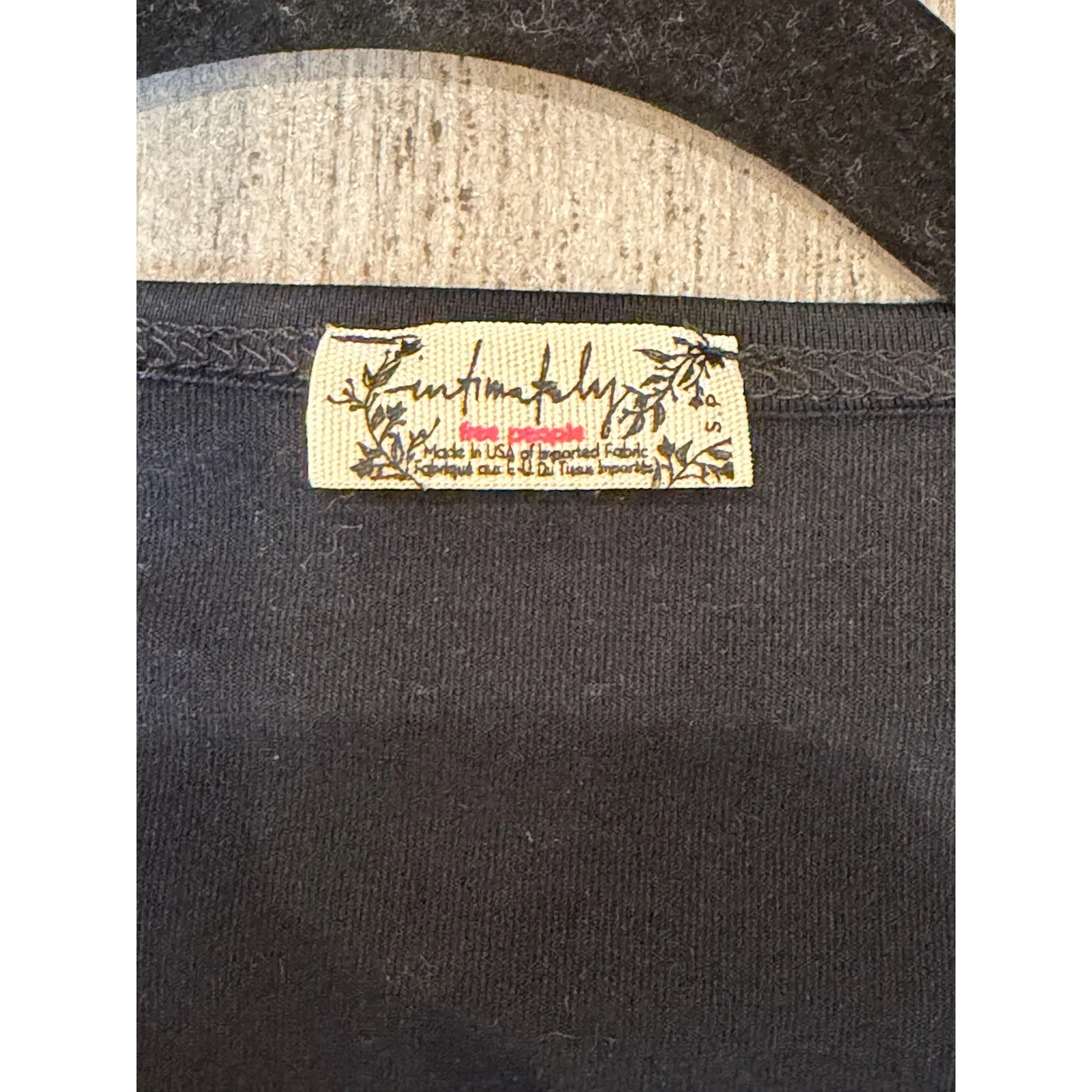 Free People Intimately Square Neck Bodysuit Womens S Black Snap Thong Minimalist - Image 5