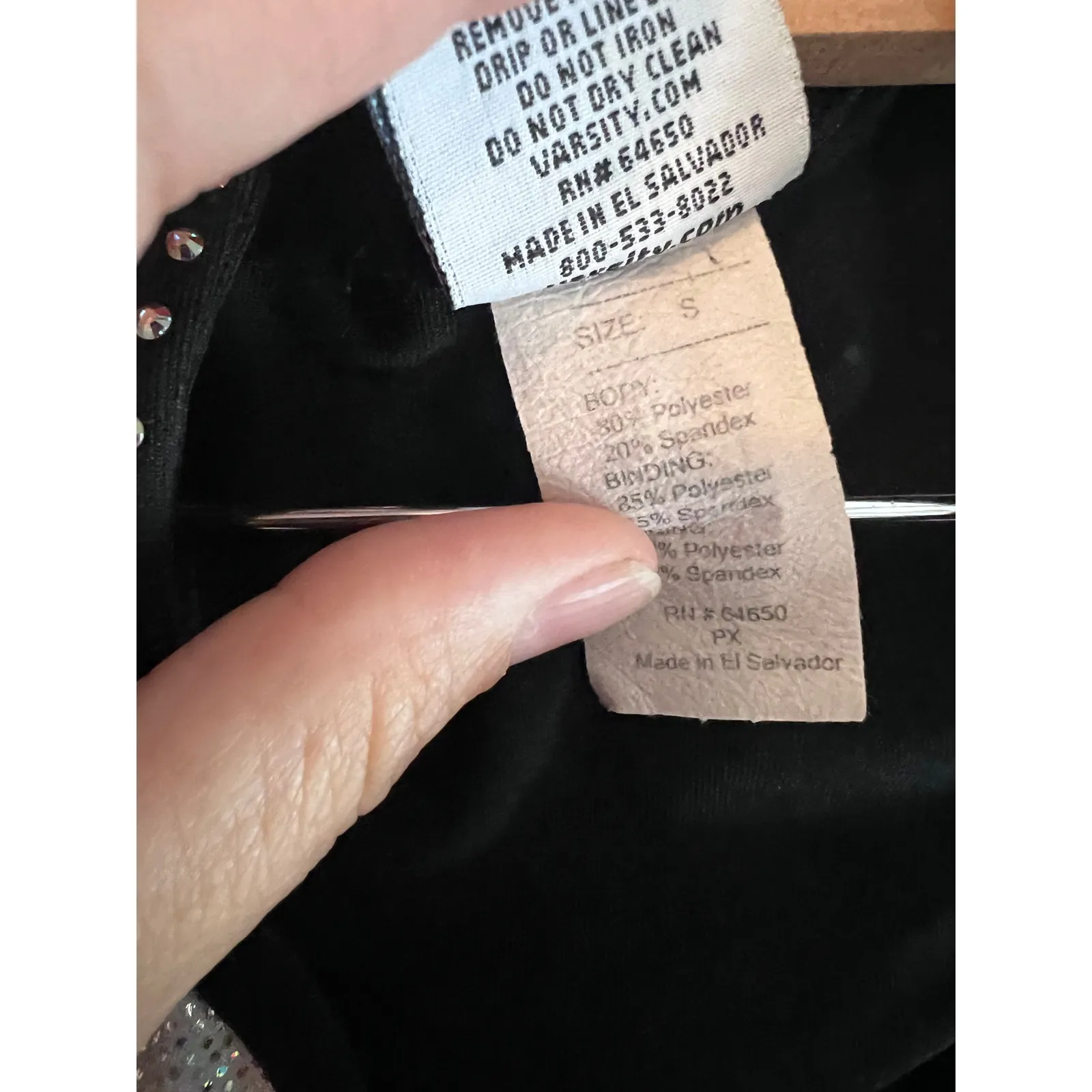 Spirit Of texas Cheer Tank Top Bra size Small Varsity Bling black purple - Image 4