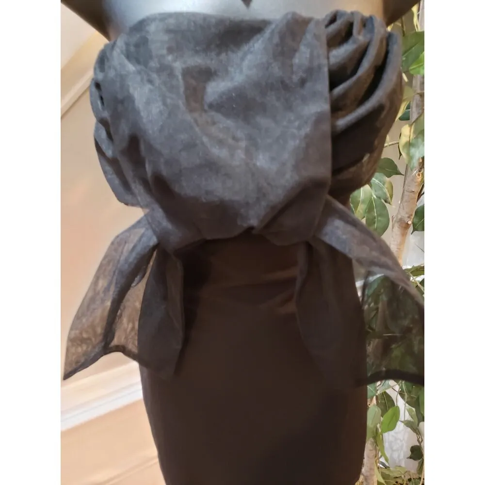 American Threads Dress Women Medium Black Strapless Mini Bow Party Cocktail - Image 4