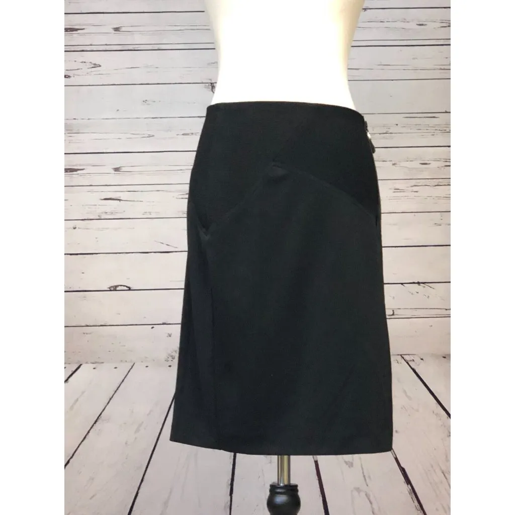 NWT Joseph Ribkoff‎ Skirt size 6 Black Stretch Business Career 24281 Sexy Slit - Image 2
