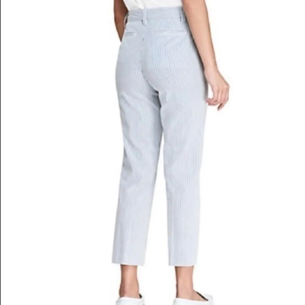 Lands’ End seersucker striped stretch crop capri pants size 8 petite NWOT - Image 2