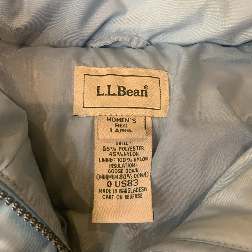 L.L. Bean Women's Blue Puffer Jacket Size L - Image 6
