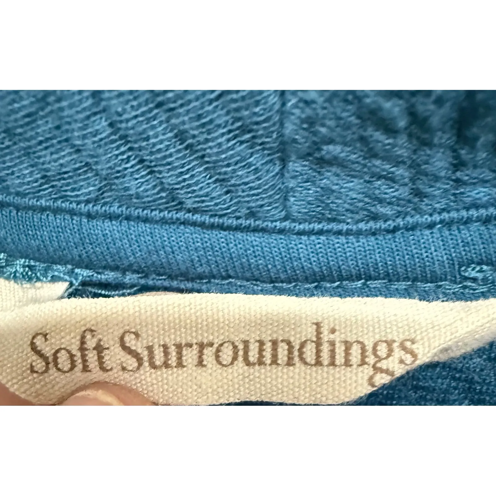 Soft Surroundings Blue VNeck 100% cotton collared pullover sweater Size XS - Image 5