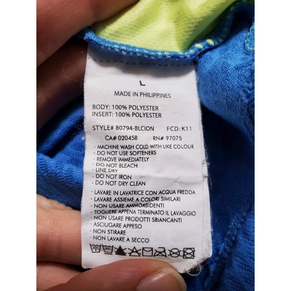 Saucony Jacket Women Large 1/4 Zip Long Sleeve Blue Neon Yellow w Pocket Drifit - Image 5