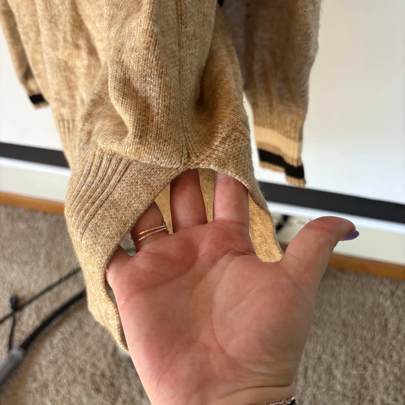 Ski Lodge Crewneck Neutral Sweater Lou & Grey Preppy Academia Winter Medium - Image 6