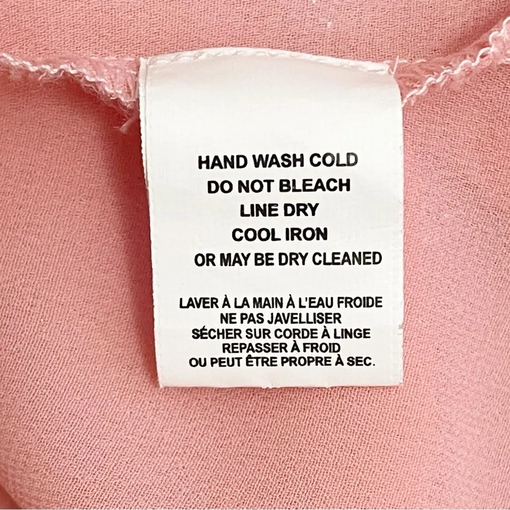 Ramy Brook Ora Metallic Print Maxi Dress Soft Pink Silver Size Small Long Sleeve - Image 12