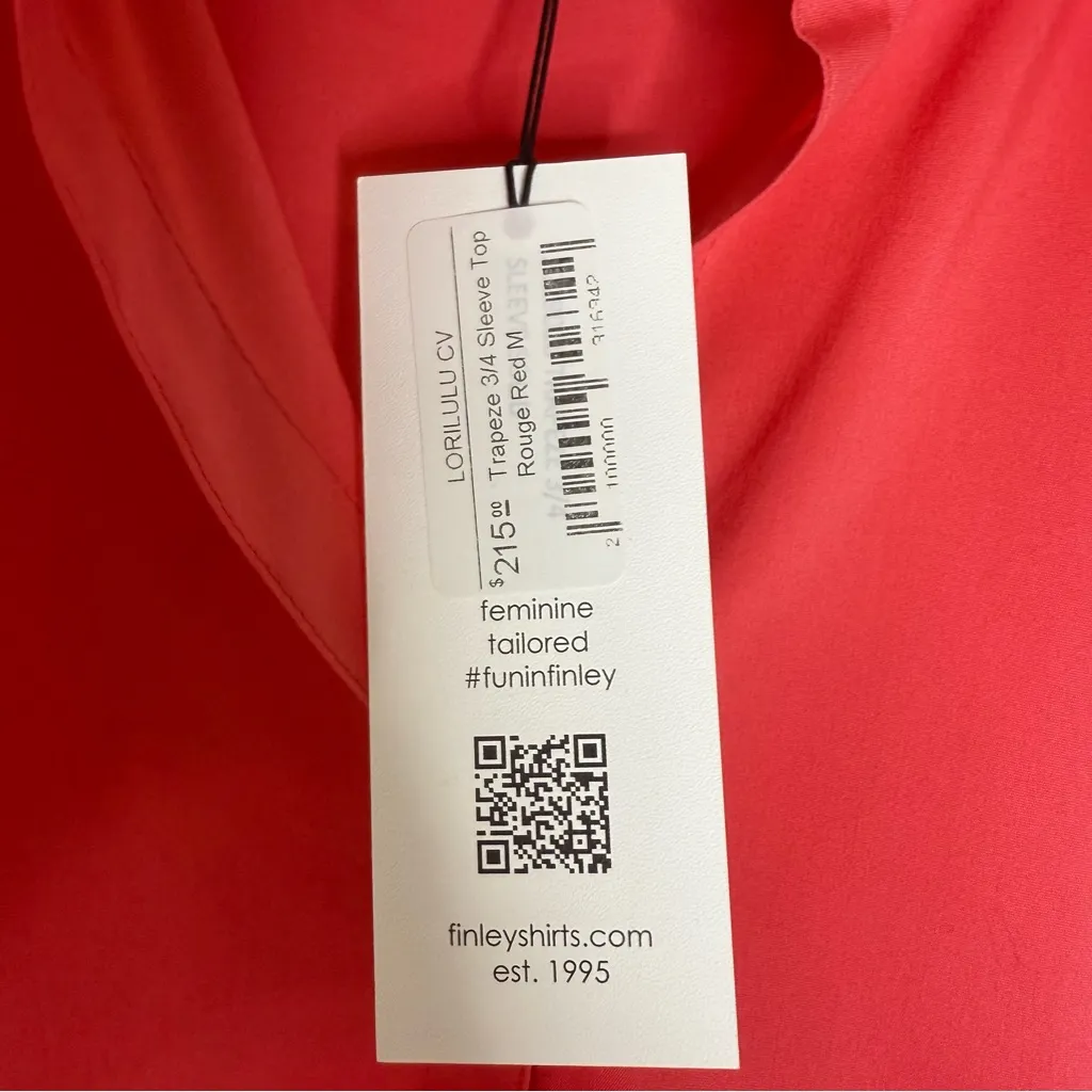 Finley Trapeze 3/4 Sleeve Button Down Top Rouge Red Size M NWT $215 Pink Size M - Image 4