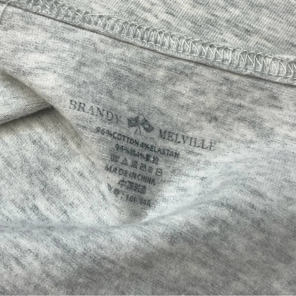 Brandy Melville Tank Top high neck crop womens Gray (one size) minimalist casual - Image 2